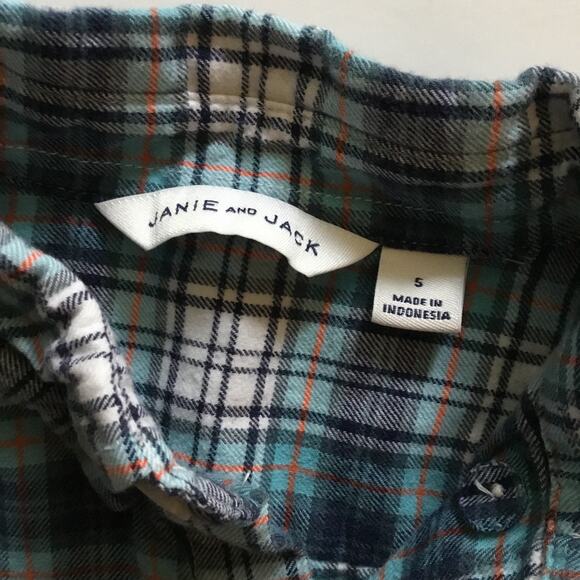 Janie and Jack blue plaid flannel button down shirt - Picture 4 of 4